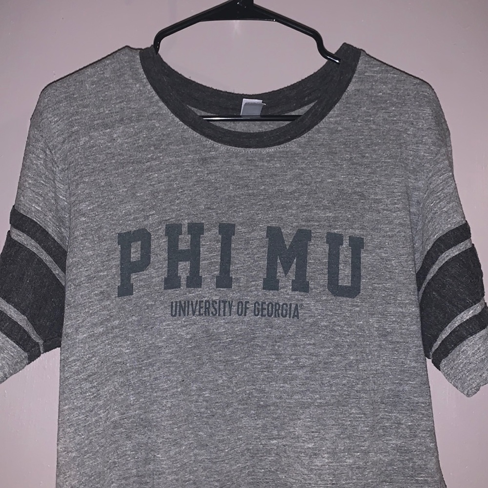 Phi Mu University of Georgia Jersey style t-shirt